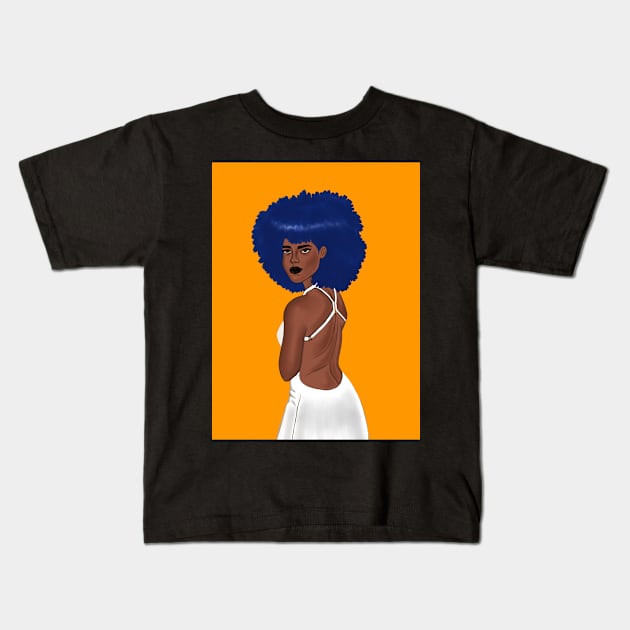 Beautiful Afro Queen Kids T-Shirt by The Alien Boy Art